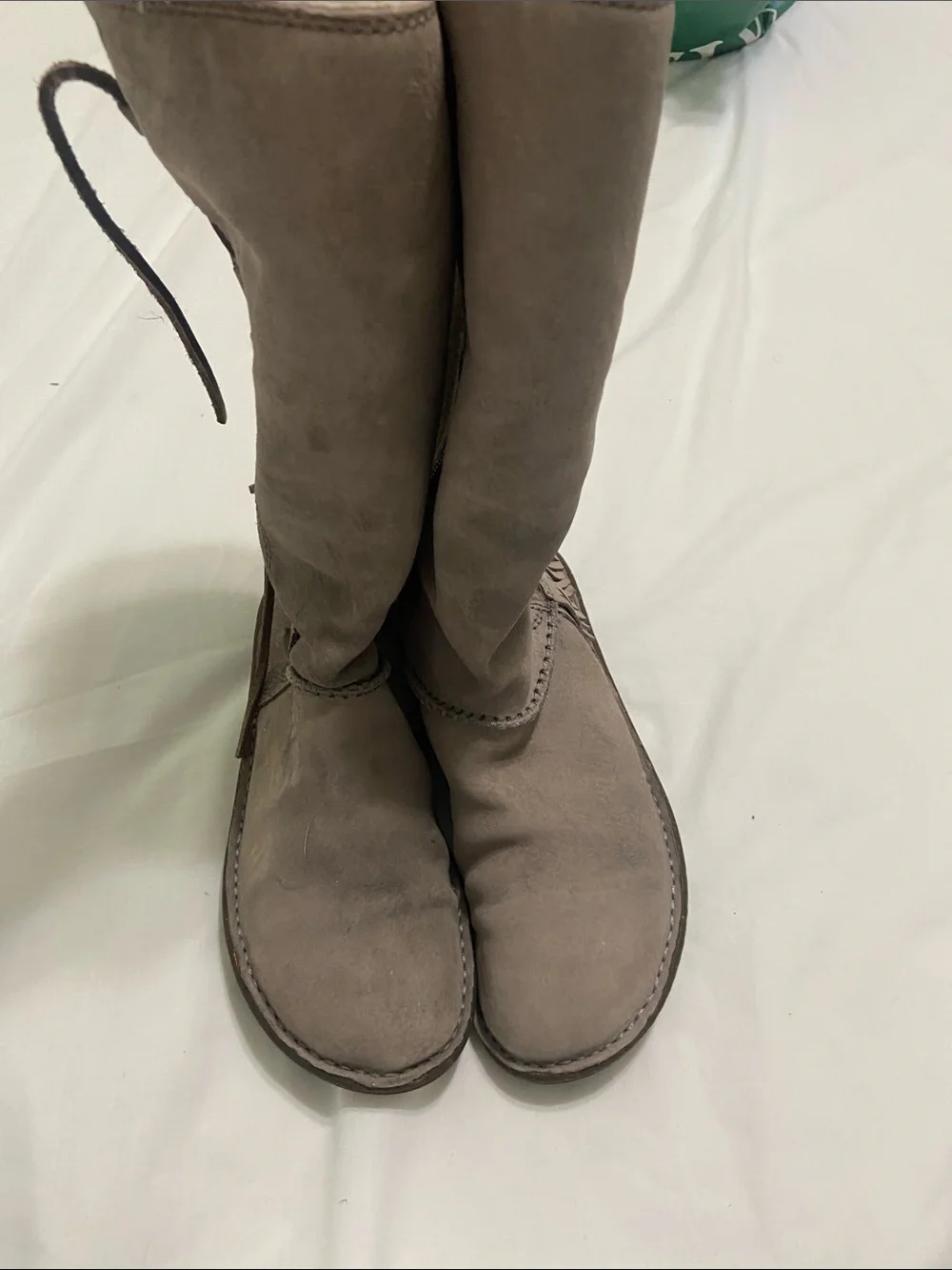 UGG Tall Suede Boots in Taupe Gray
